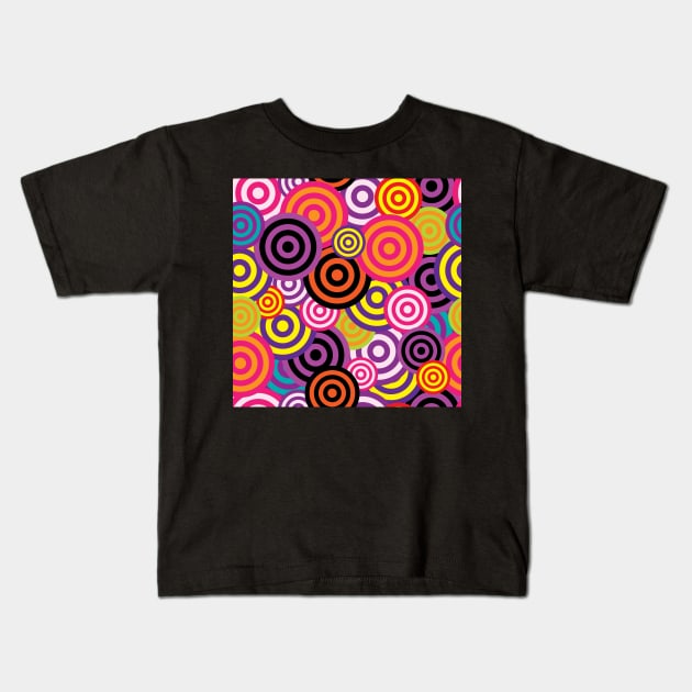 Colorful circles modern art pattern design Kids T-Shirt by SpaceWiz95